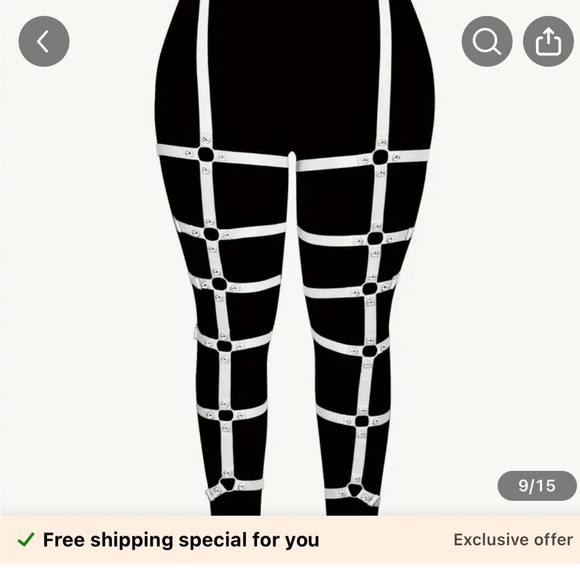 punk Rivet Garter Belt - Picture 2 of 2